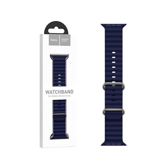 Bracelete de Silicona con Hebilla Doble para iWatch WA12 Series Original Marine (38/40/41mm) Azul